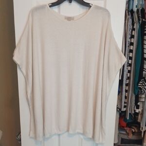 LOFT Cream Knit Tunic Top Womens M/L